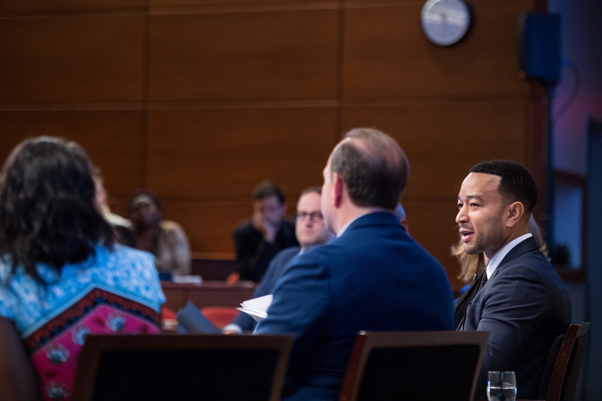 John Legend converses on the panel
