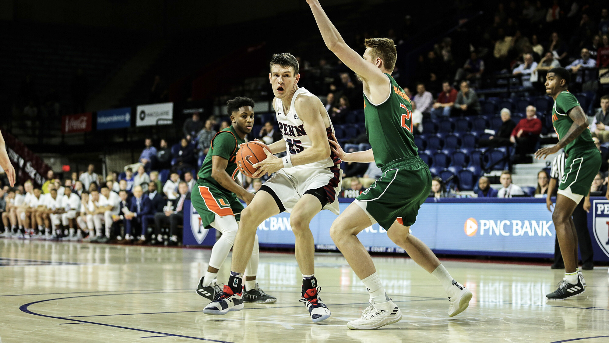 Brodeur makes a move to the basket against Miami