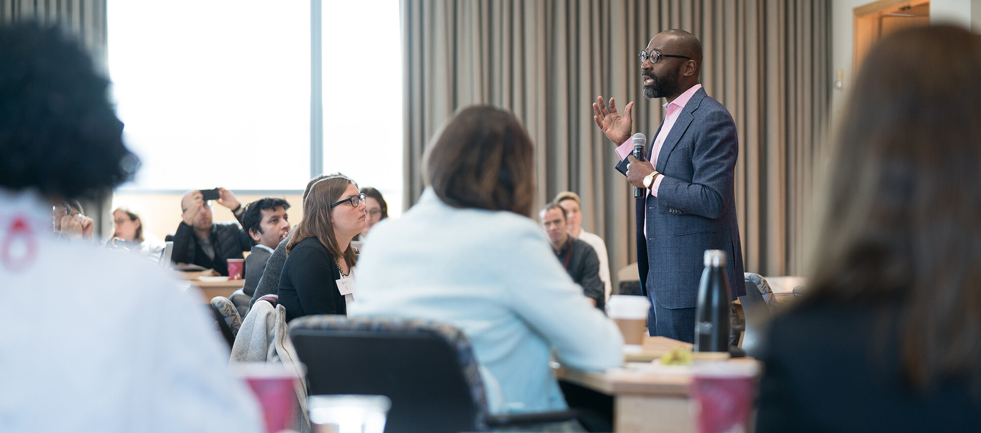 john jackson speaking in a classroom