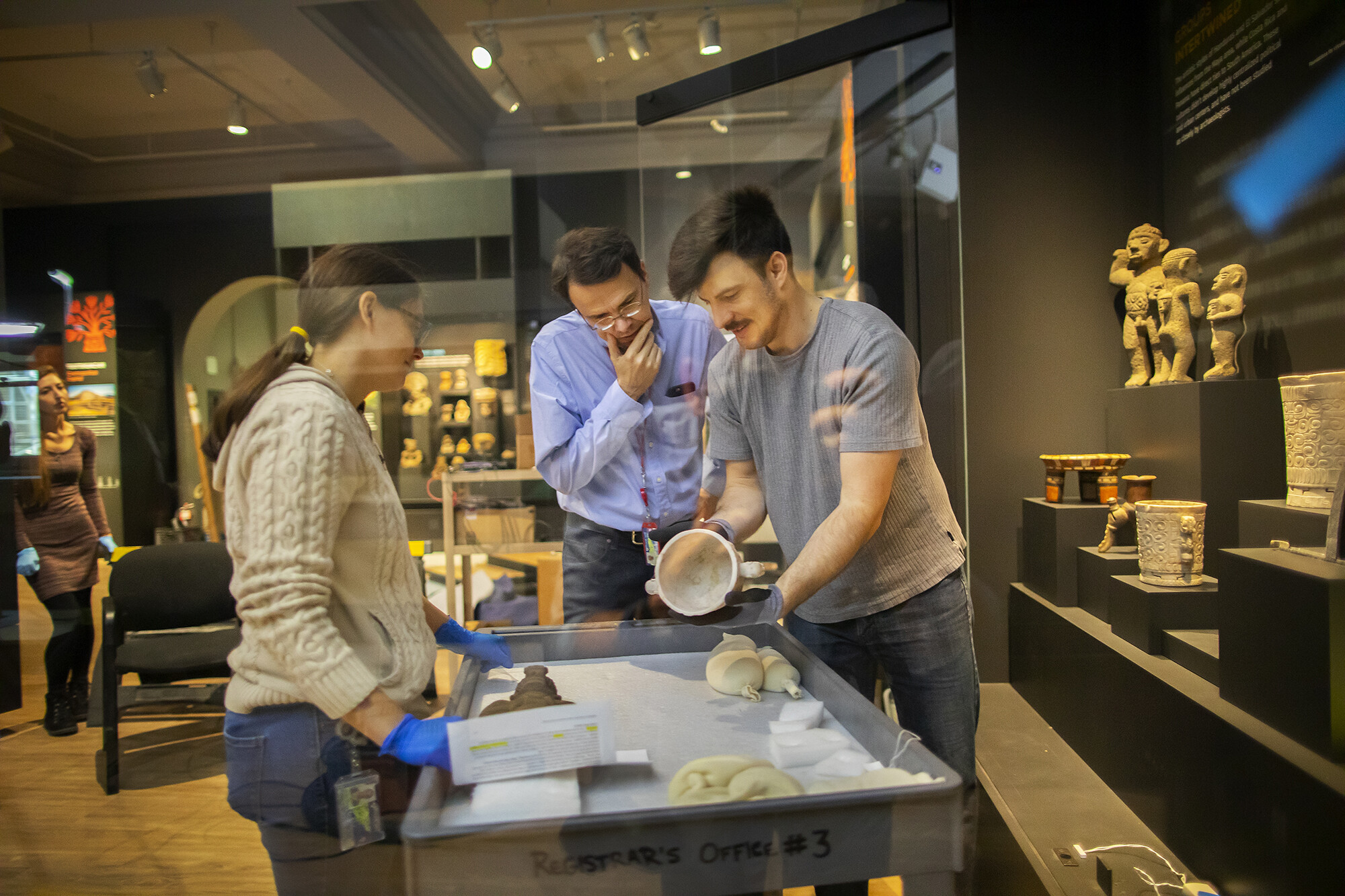 museum workers renovating mexico and central america gallery