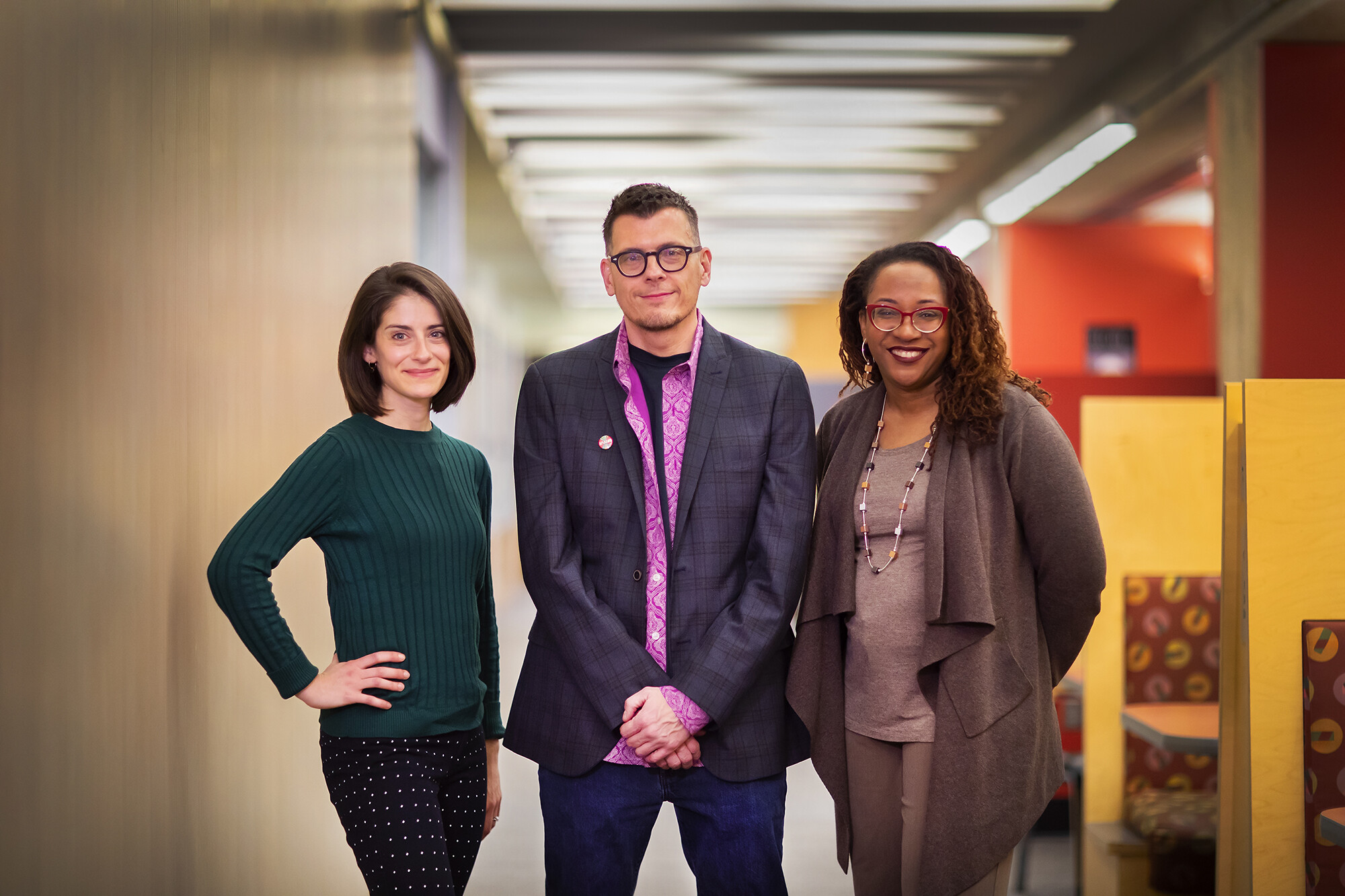 From left to right: Julia Ticona, Mr. Fish, and Ebony Elizabeth Thomas.