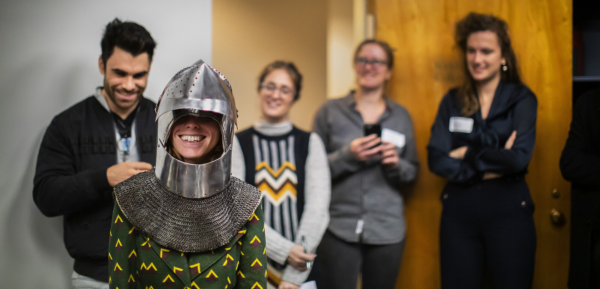 students got to try on armor at the pma