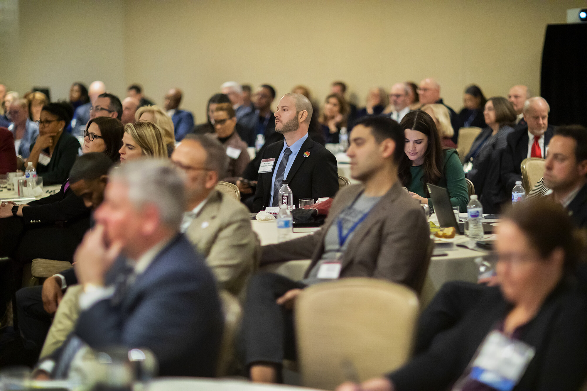 alumni audience listen during AG-Zemsky fireside chat