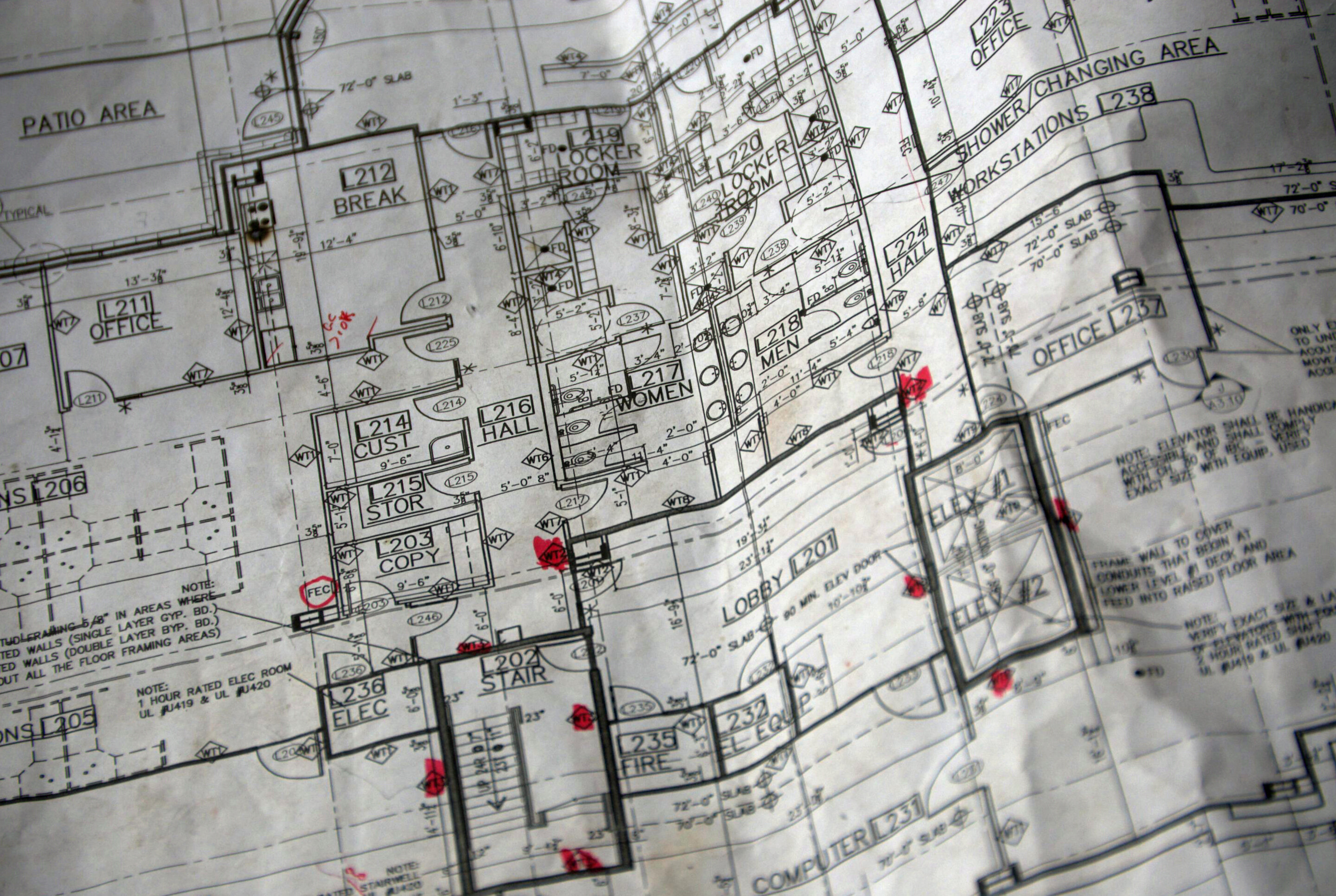 a blueprint of a building design