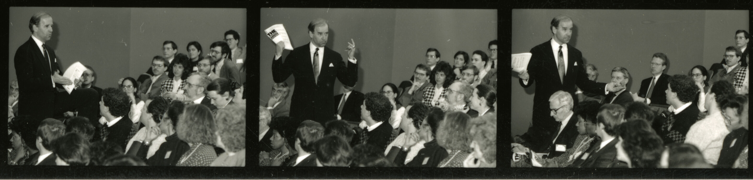 Sen Biden at Penn, black and white