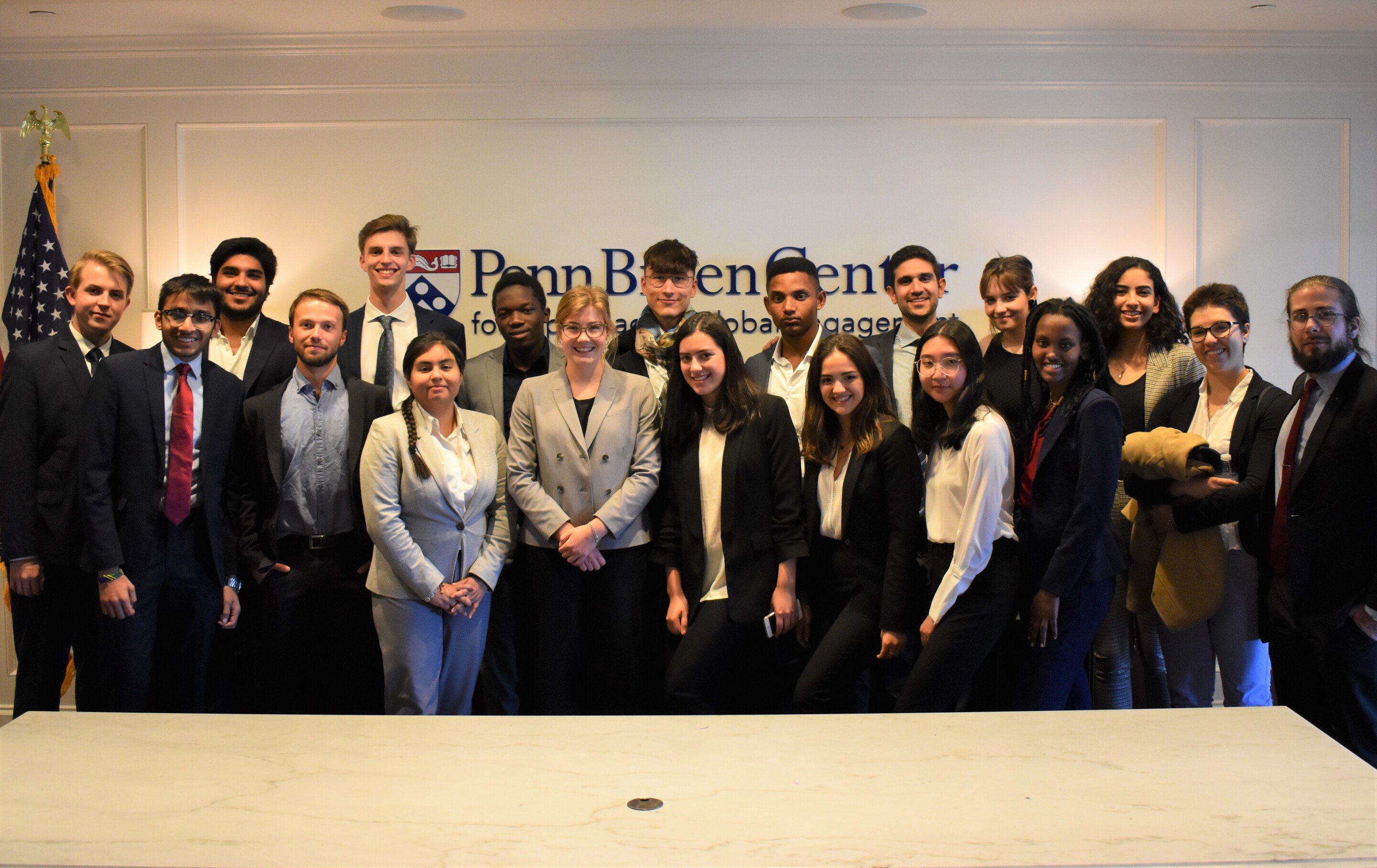 students pose for a photo at the Penn Biden Center