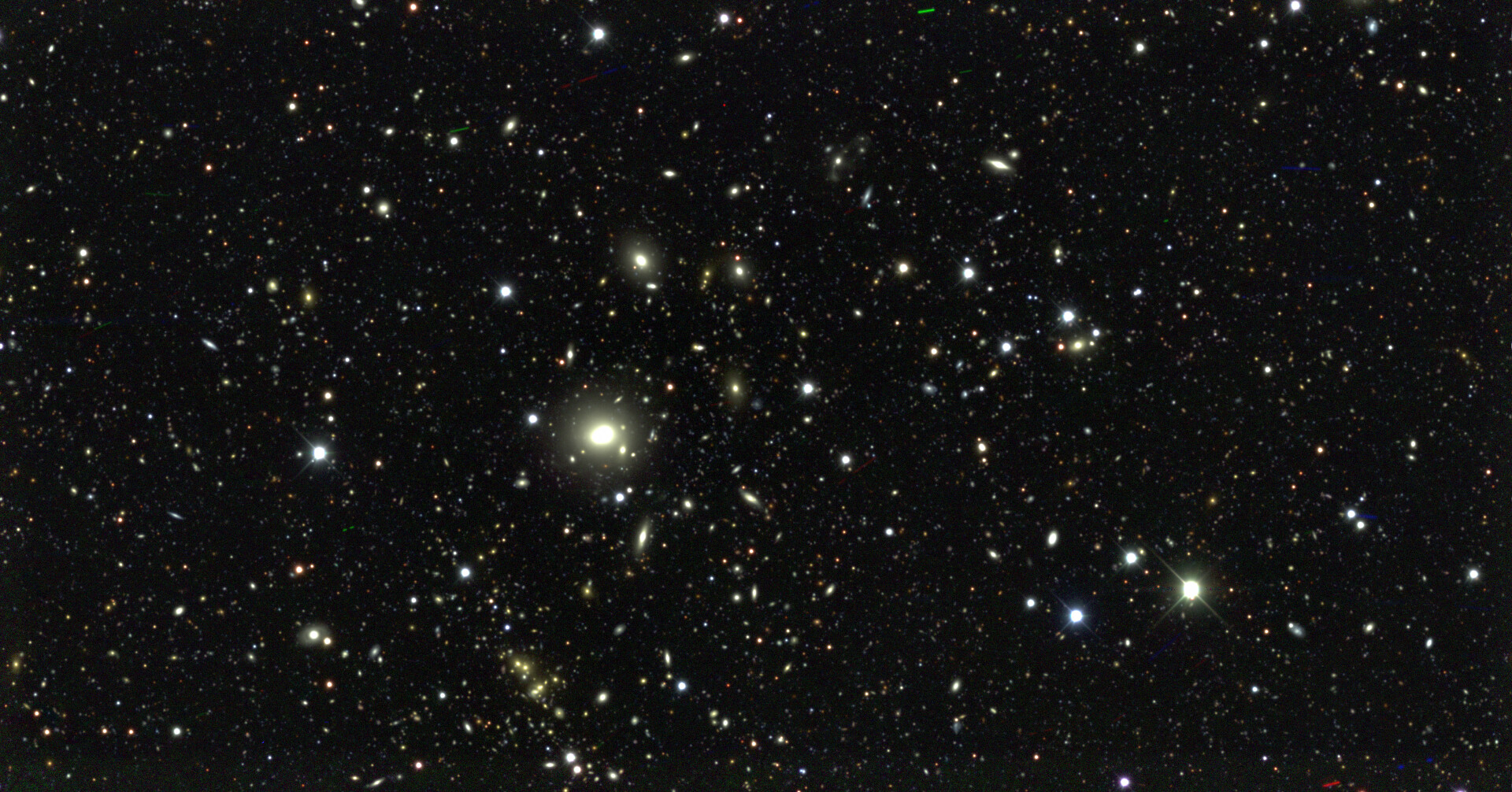 an image of distant galaxies taken by the dark energy camera
