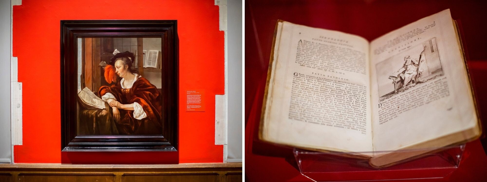 a painting and a book 