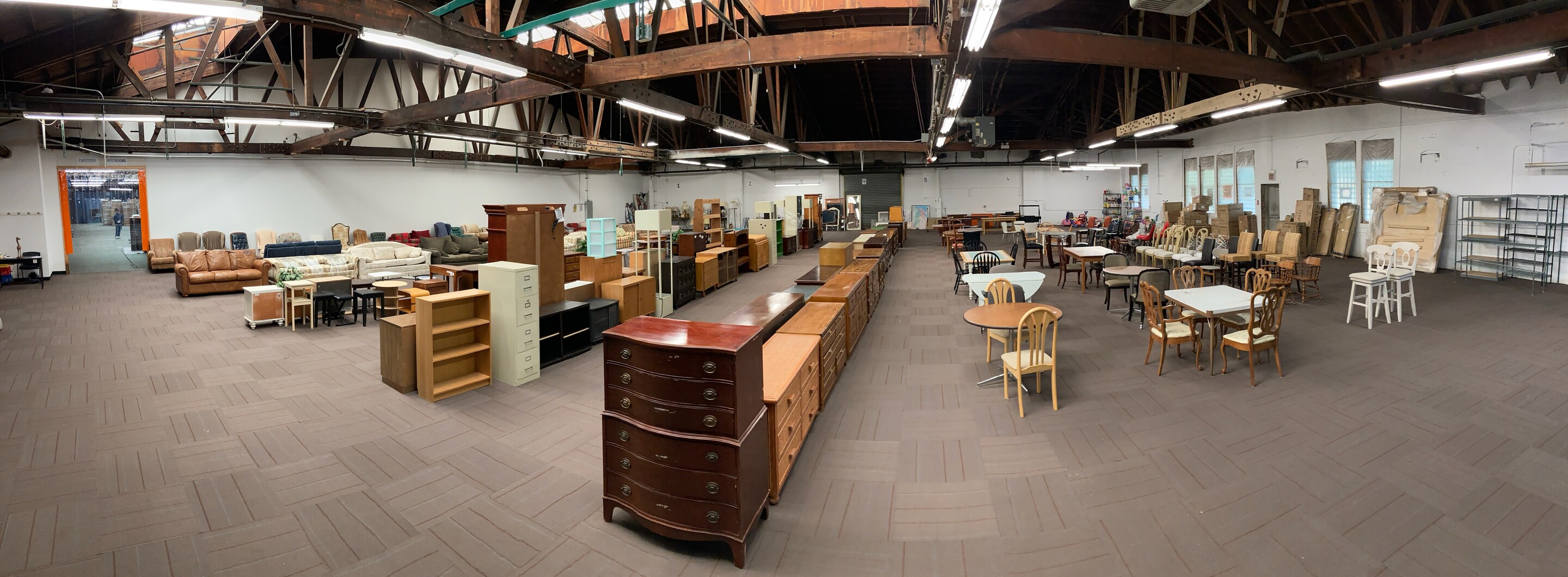 Chicago Furniture Bank warehouse full of household furniture