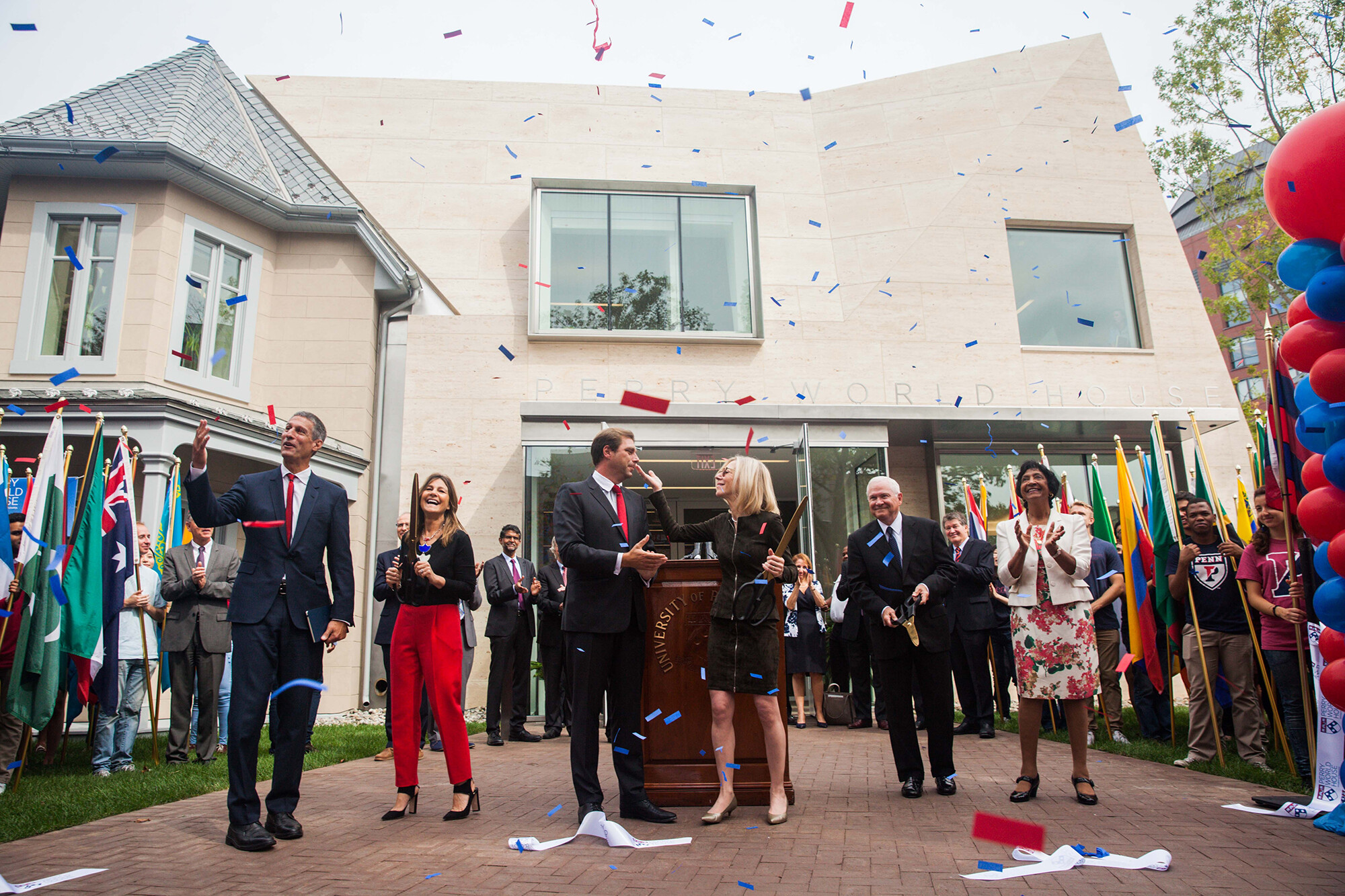 penn president amy gutmann at perry world house opening