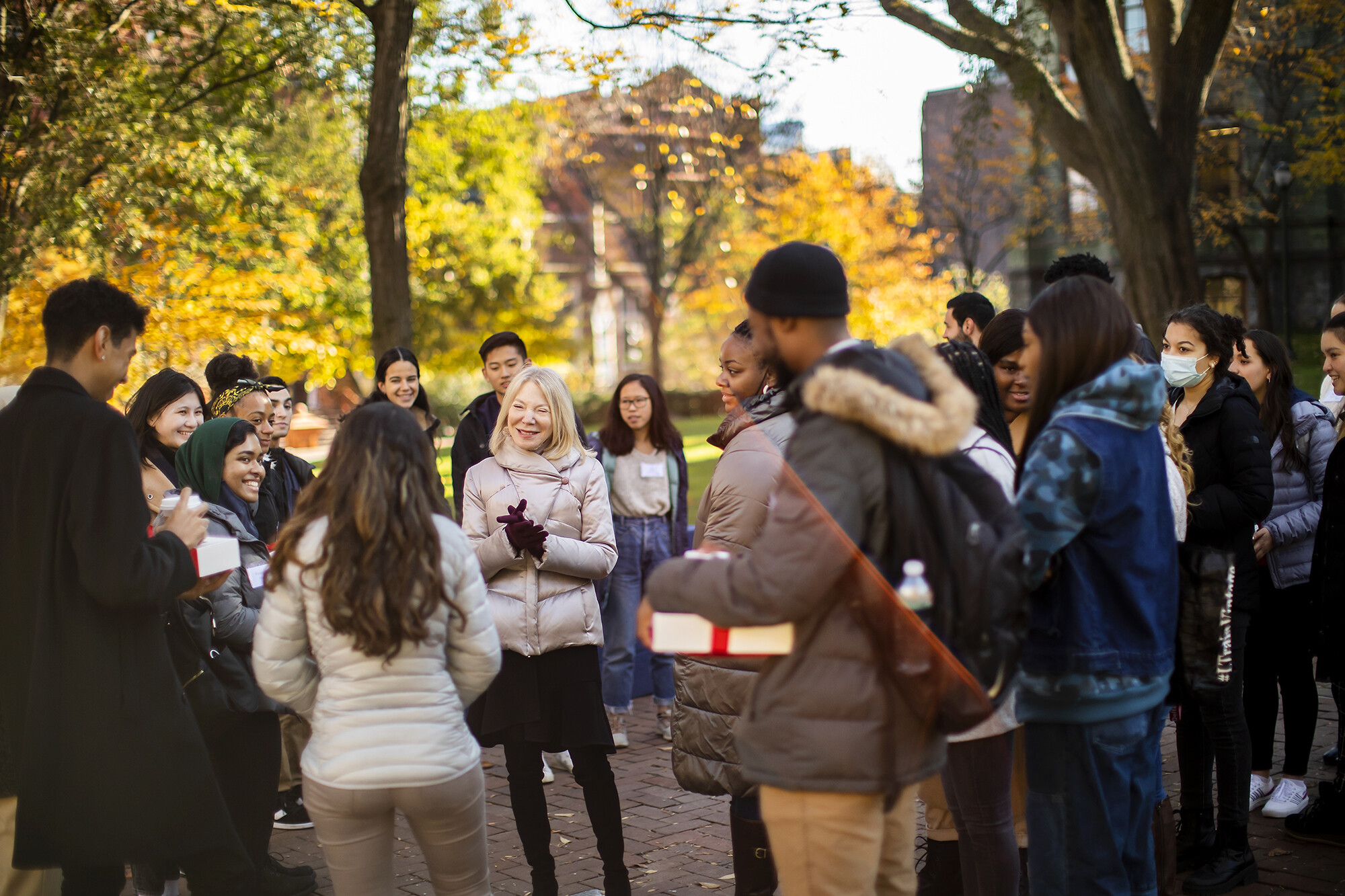 penn president amy gutmann on locust walk