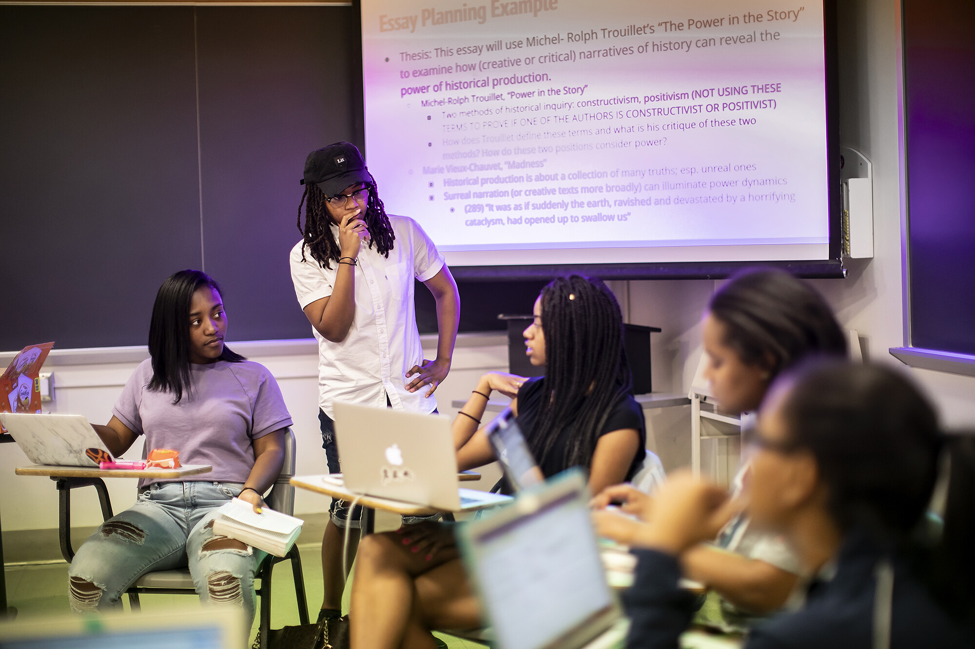 students collaborating in a classroom