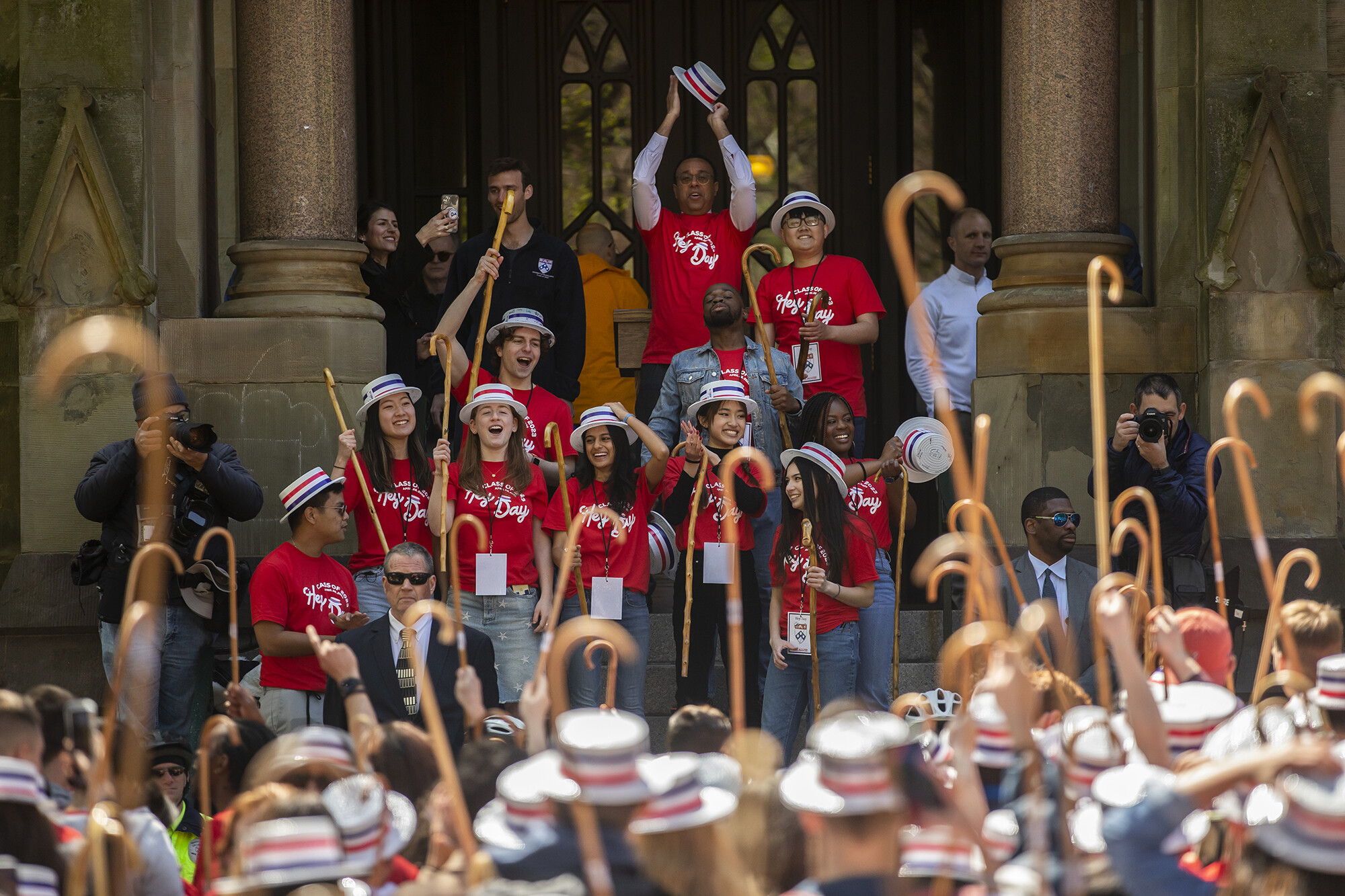hey day celebration on college hall steps