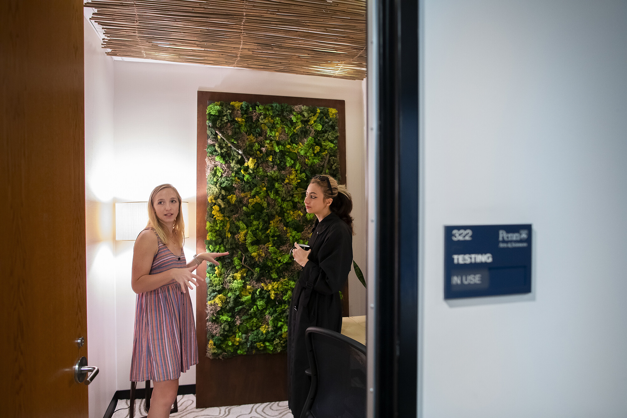 Ellie Garside and Bella Bobrow in the biophilic room.