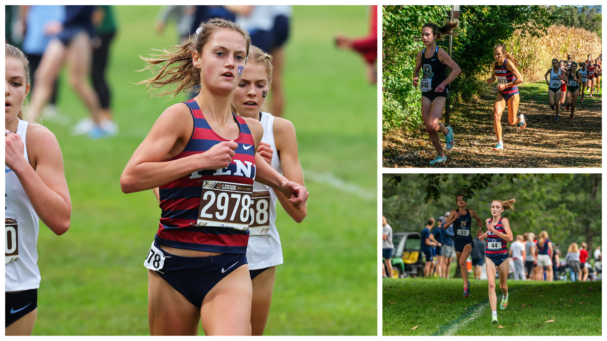  Third-year runner Maeve Stiles (left), fourth-year runner Lizzy Bader (top), and first-year runner Lily Murphy (bottom).