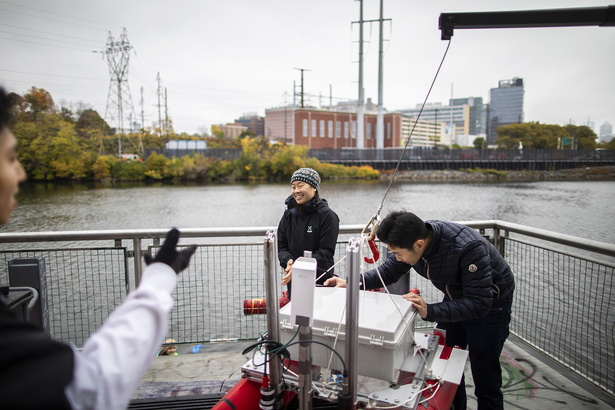 Alice Li on a river dock