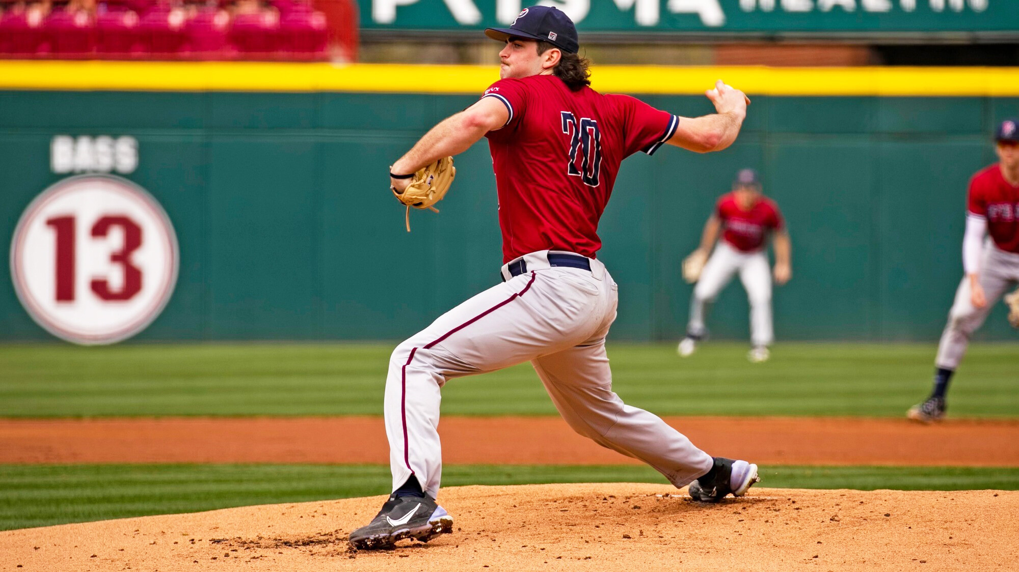 Pitcher Ryan Dromboski at the mound.