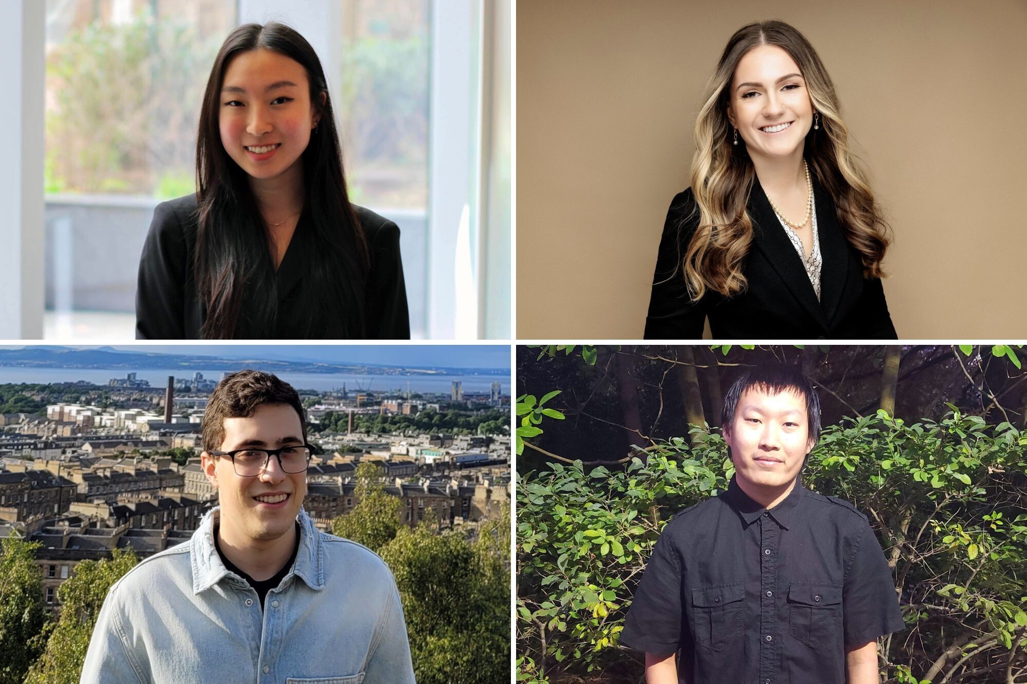 Four students pictured in a grid