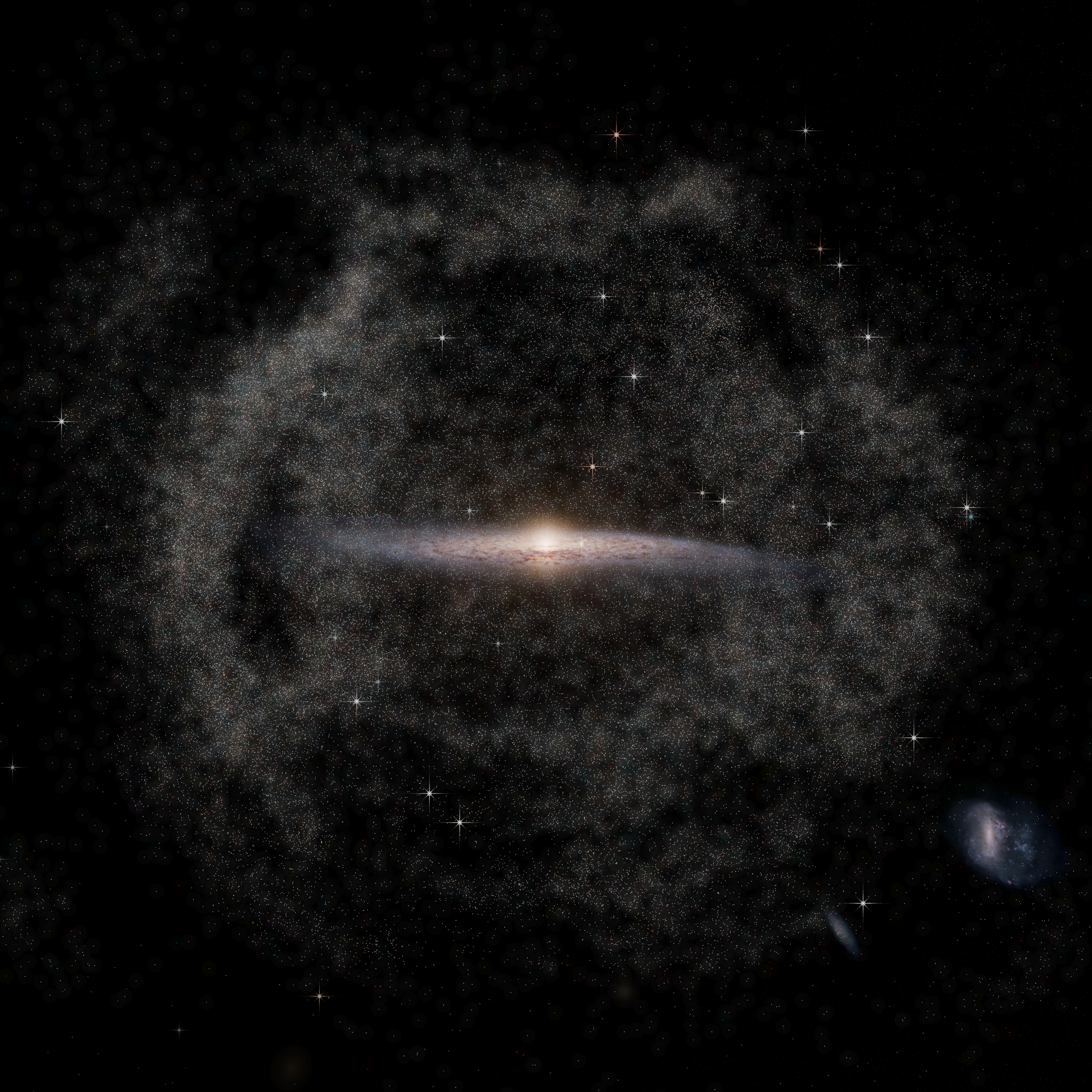 Visualization of a ‘wrinkly’ halo of stars around the Milky Way.