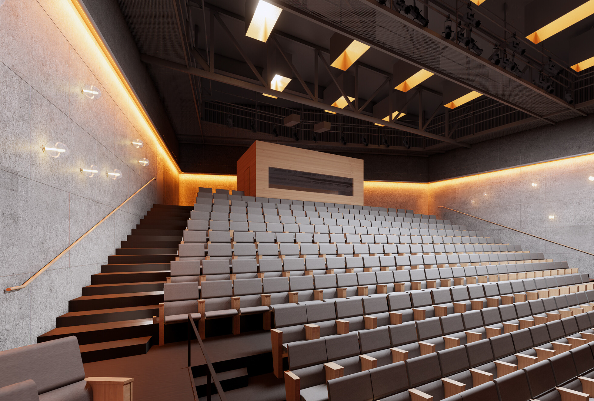 Rendering of the interior of a new theater at Penn.