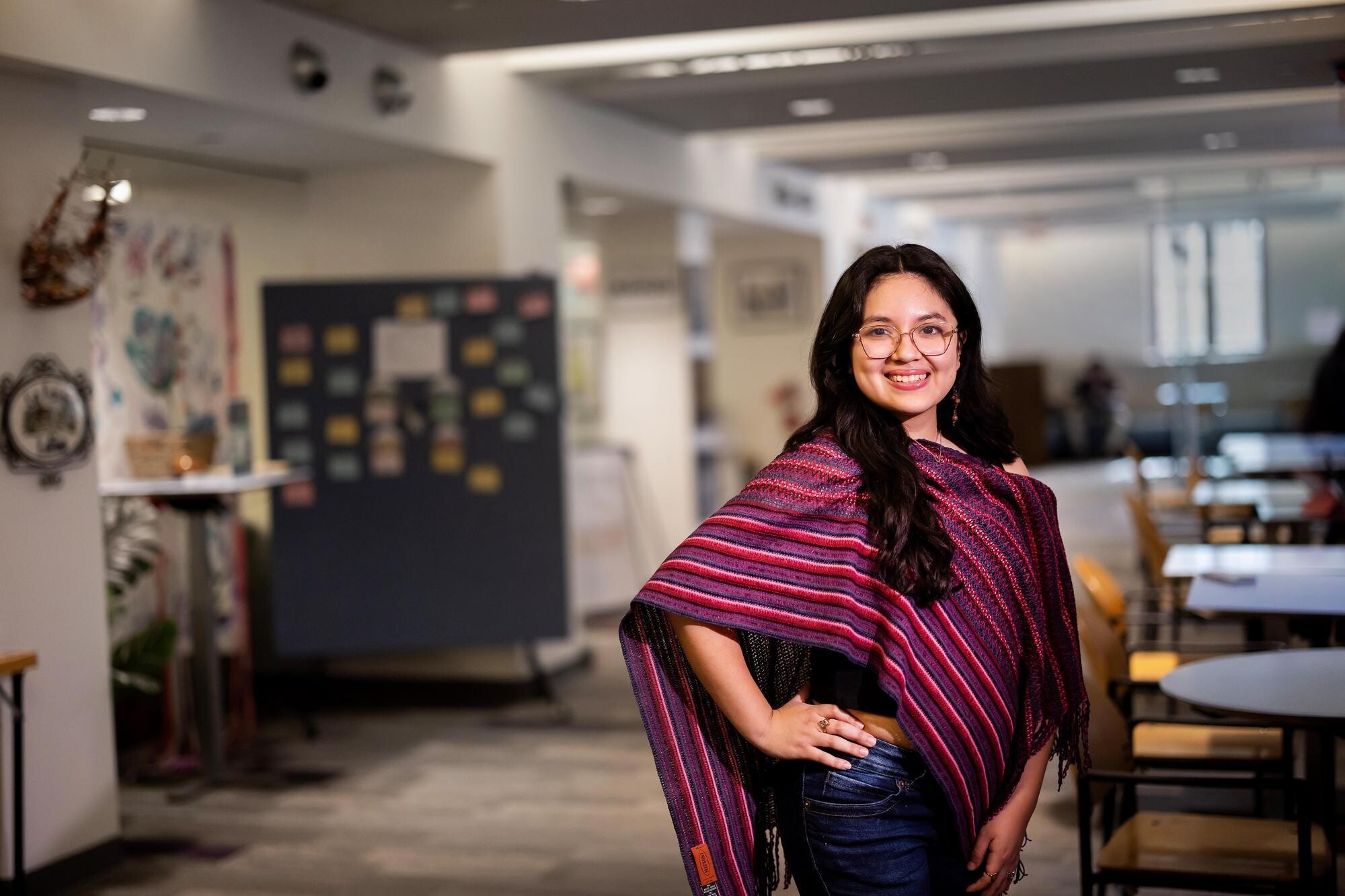 Melanie Contreras poses for photo in ARCH building.