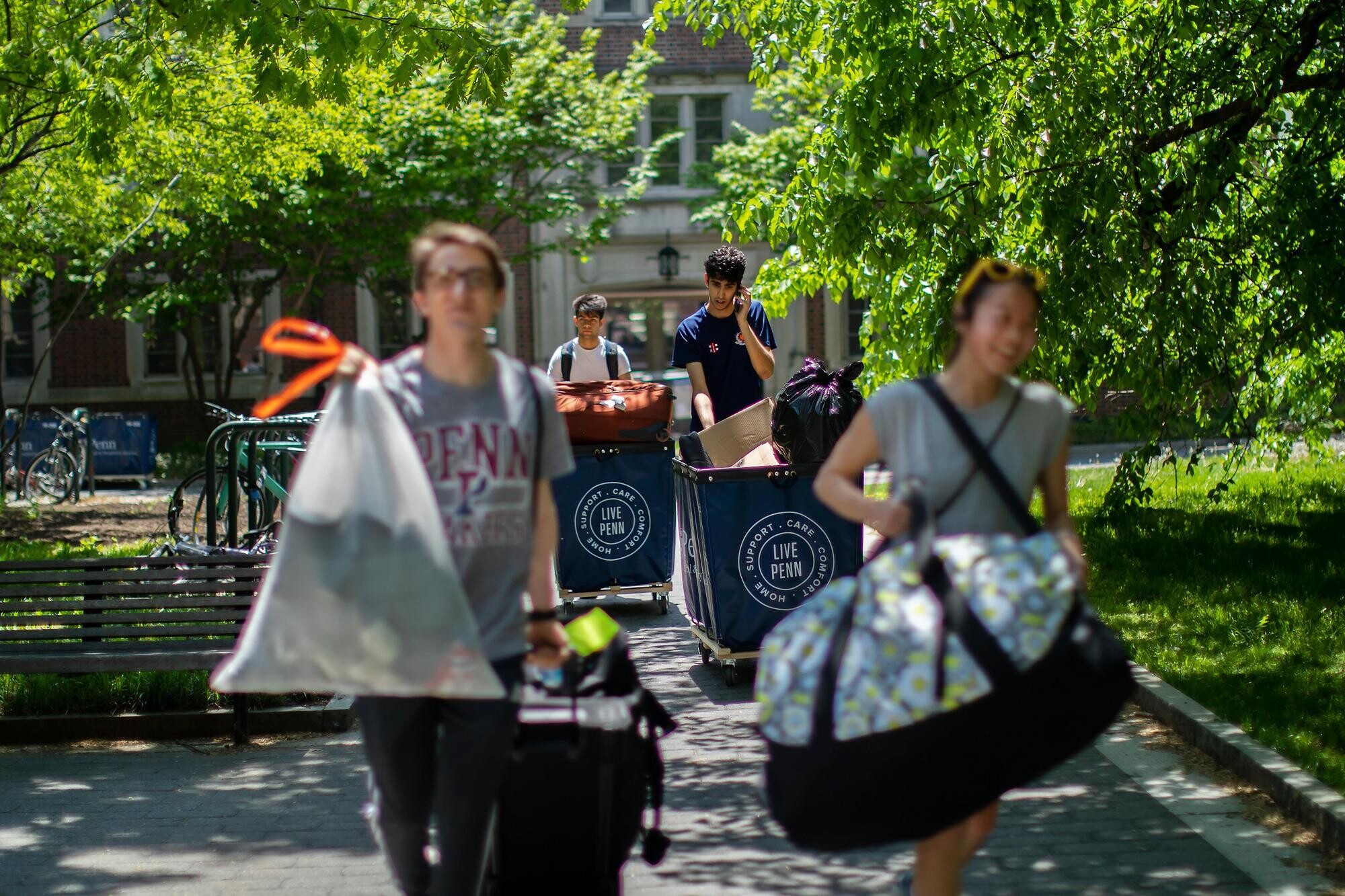 students moving out of Penn residences during Move-Out.
