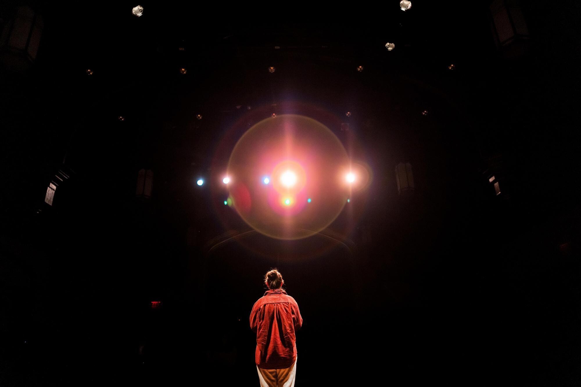A member of Quadramics on stage.