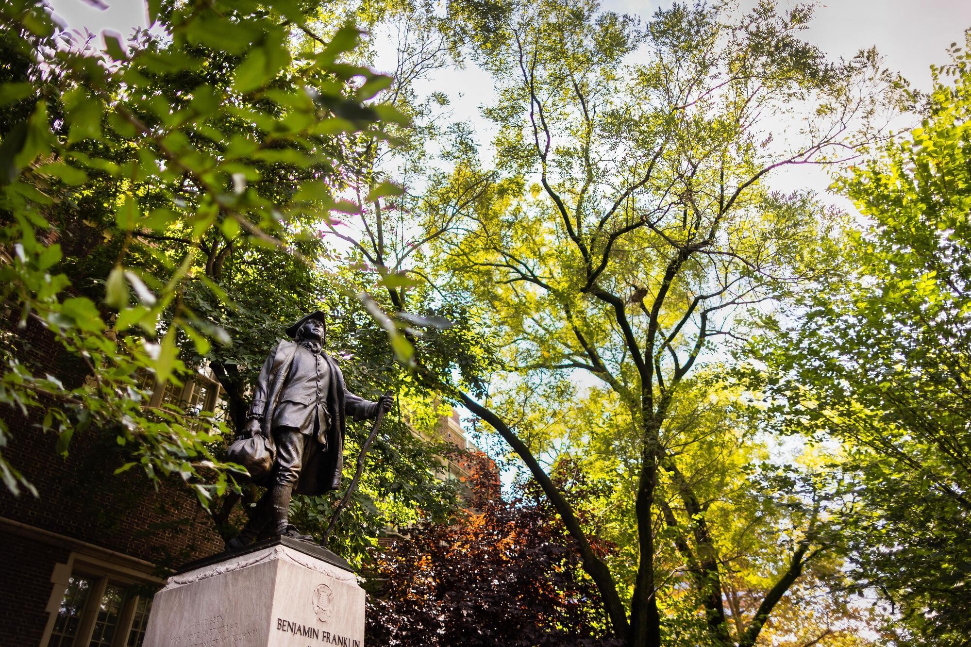 The Young Ben Franklin statue on Penn’s campus