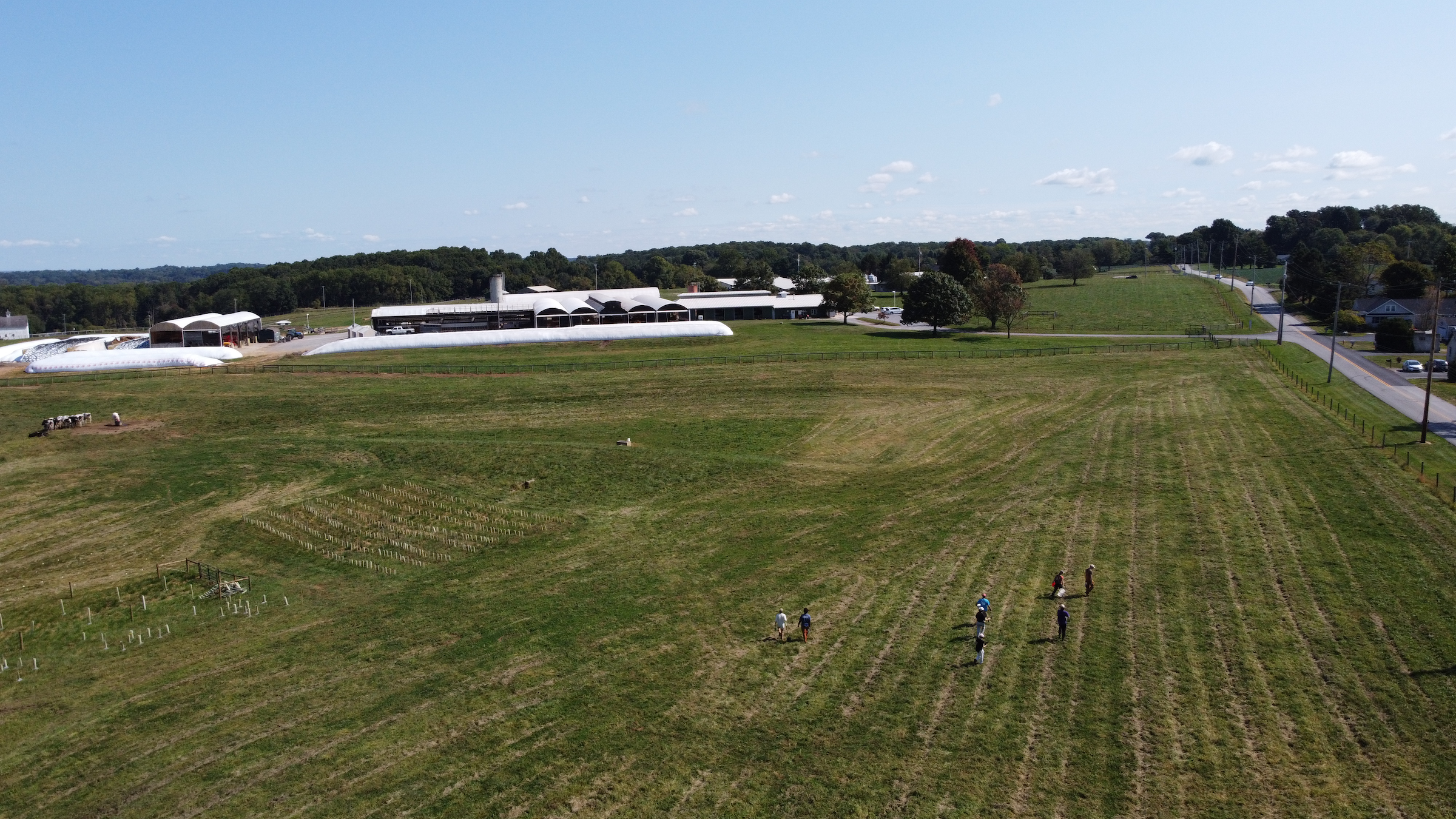 Aerial view of fields at Penn Vet's New Bolton Center.