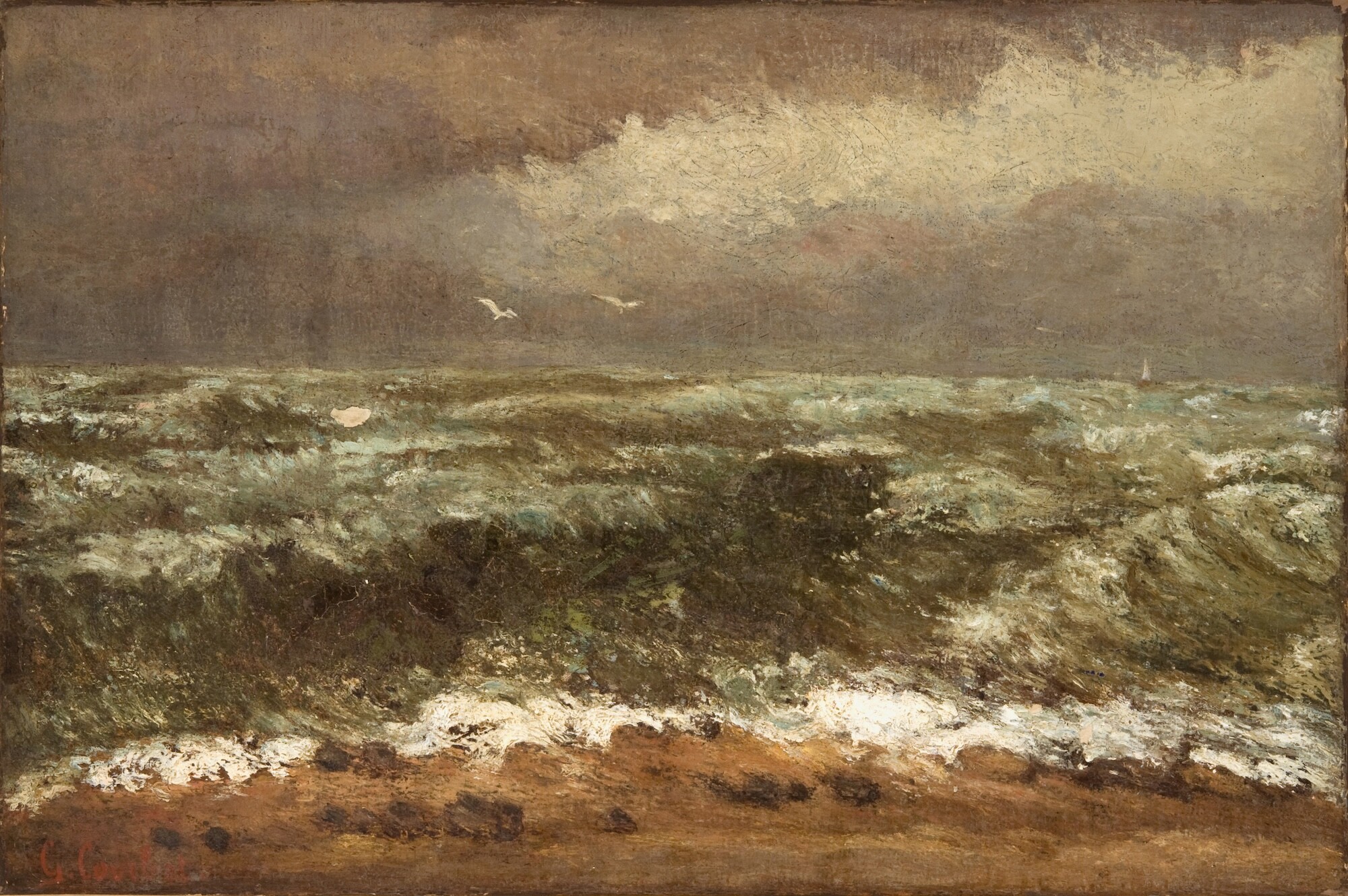 Wave painting by Gustave Courbet.
