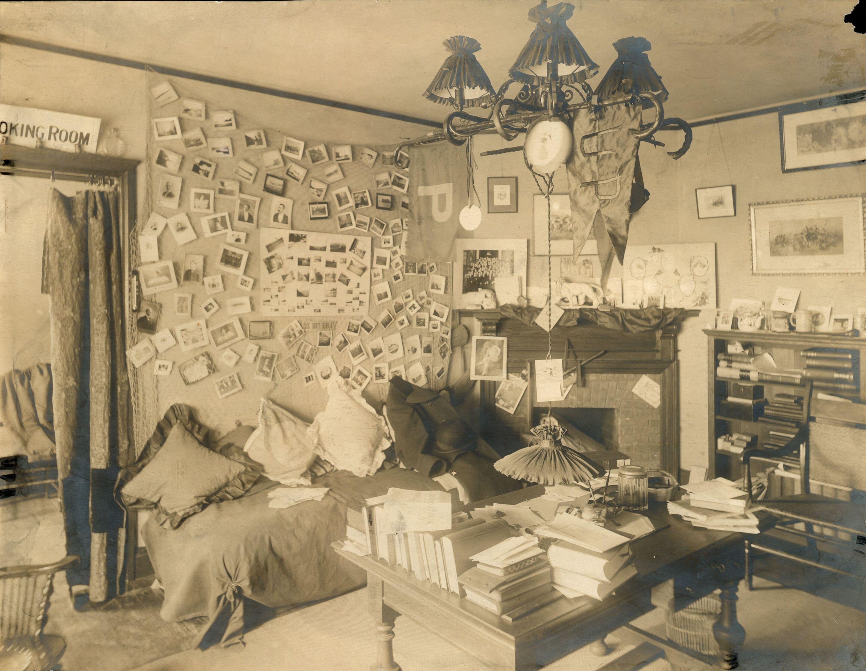 A student room in the Upper Quad around 1900.