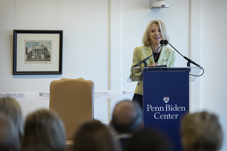 Penn President Amy Gutmann at Penn Biden Center