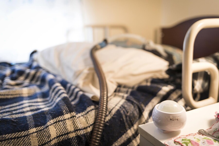 Some of the studies from PIK professor George Demiris look at technologies in the home, such as the sensor seen here, and how they might help in the care-giving process.