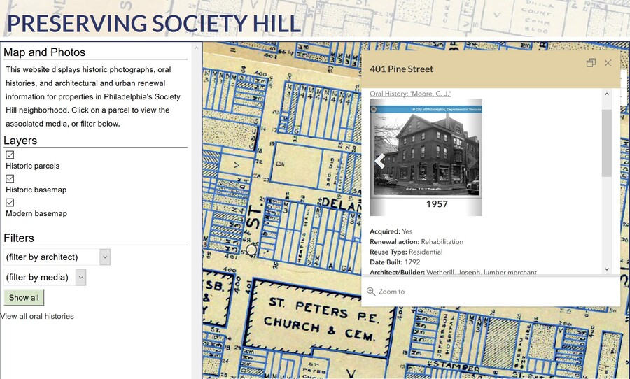 Penn School of Design Preserving Society Hill project map