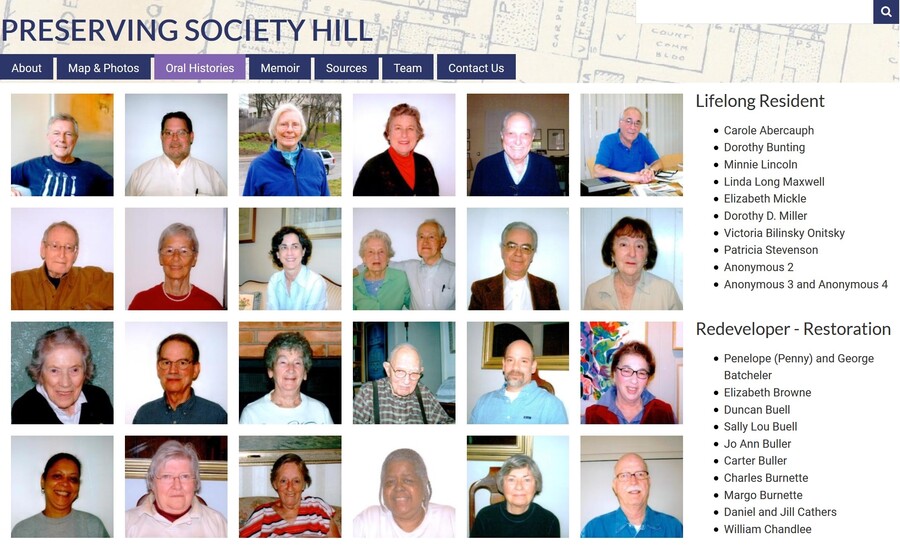 Penn School of Design Preserving Society Hill project oral histories 
