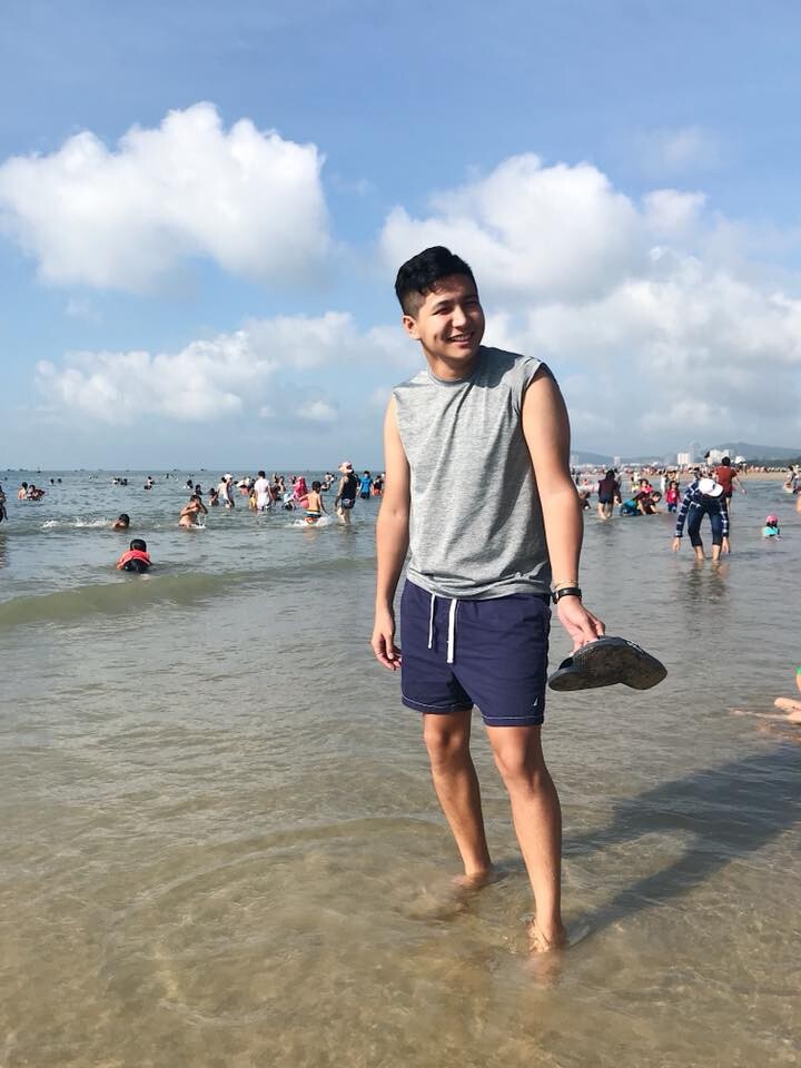 David Thai on the beach