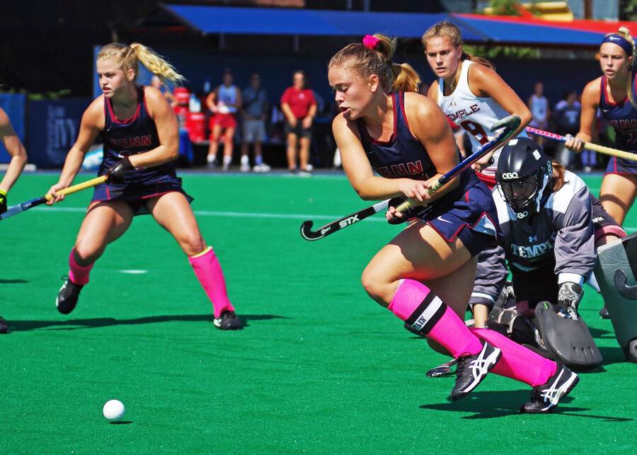 Schneck fights for the ball during a game against Temple