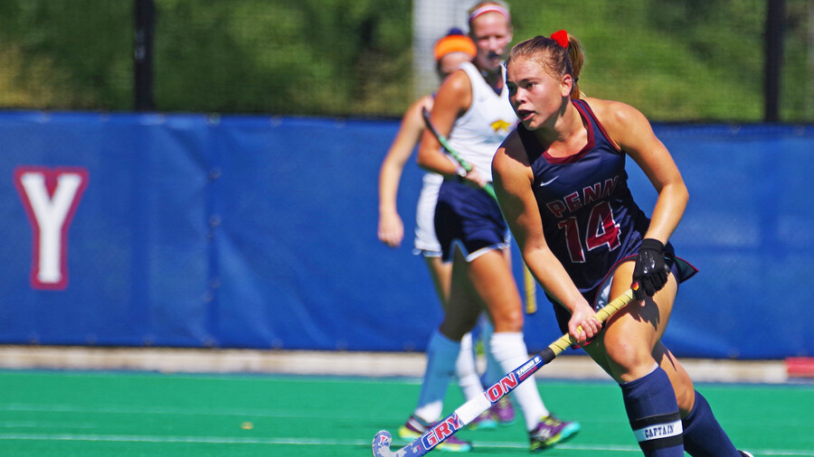Schneck fights for the ball during a game