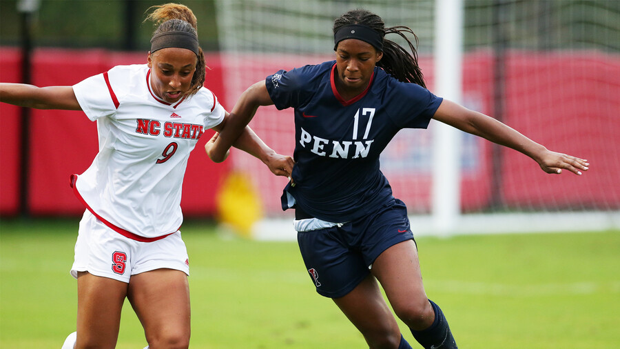 Camillia Nwokedi battles for the ball against NC State