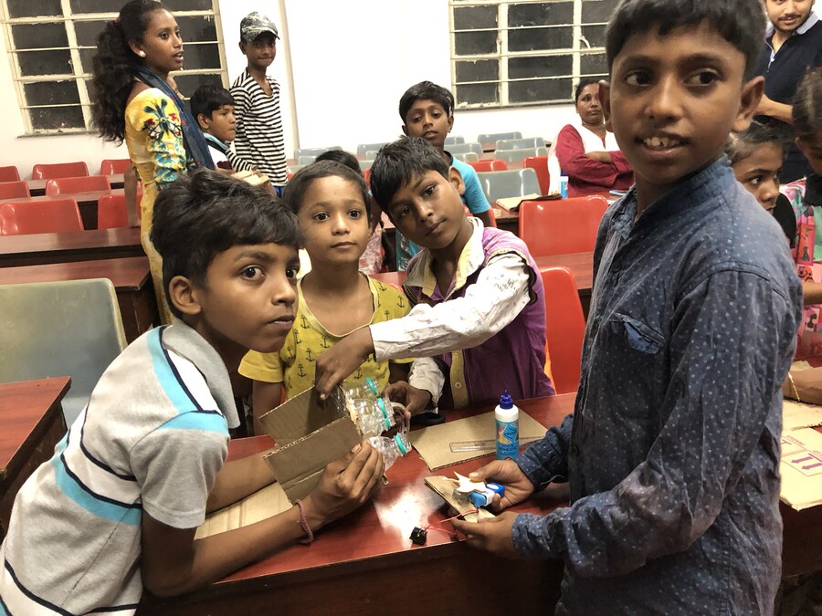 students working with repurpose in India