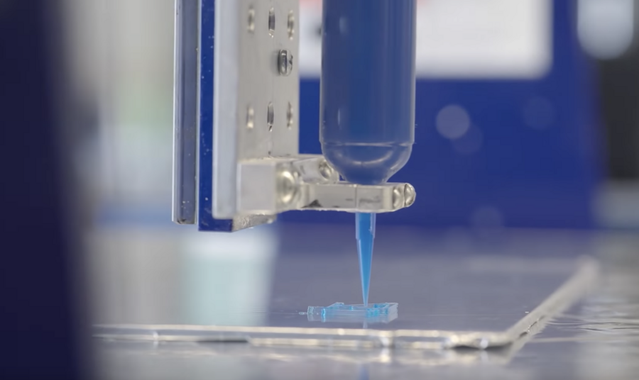 3D printer creating a small object