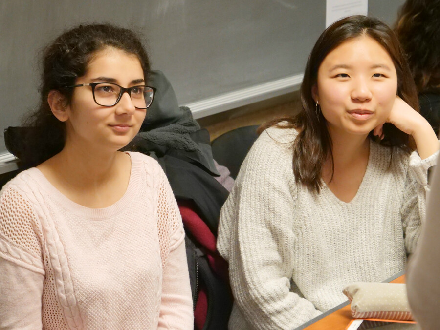 Members of the Acquired Disorders team discuss their project