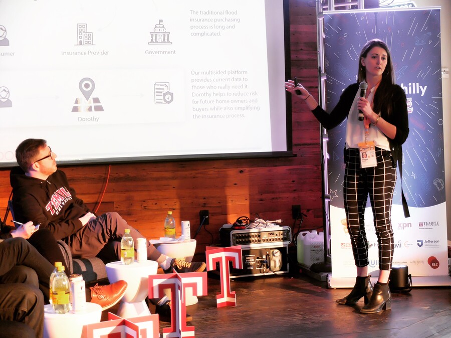 Arianna Armelli presents on stage at SXSW