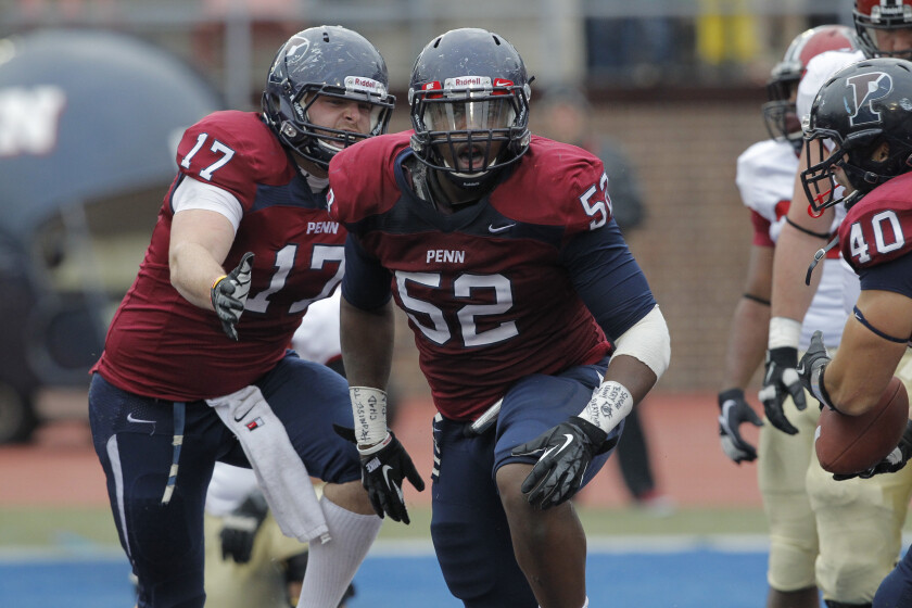 Copeland playing football at Penn