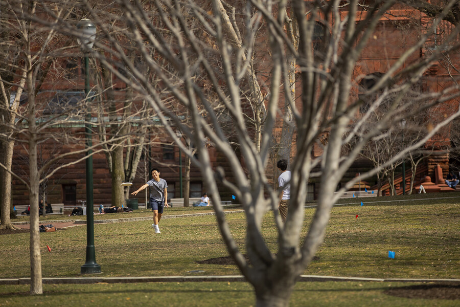 students play on campus