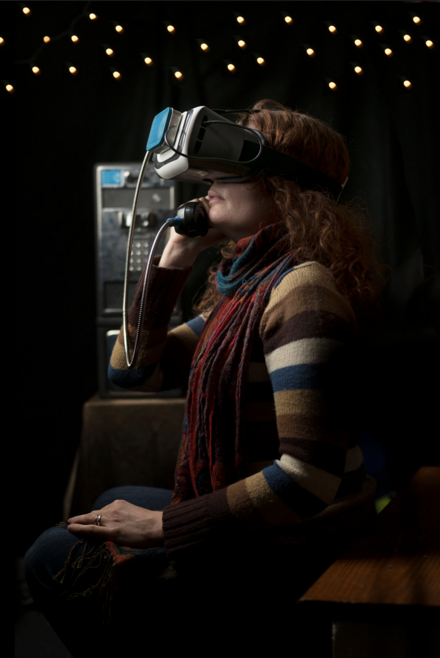 Jessa Lingel wearing VR
