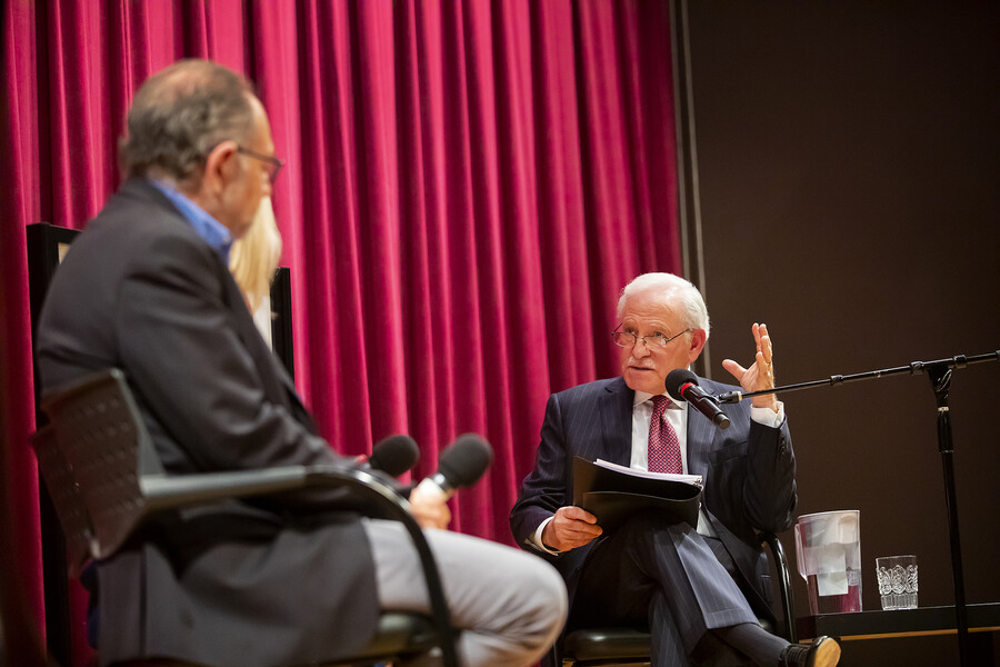 Jim Gardner moderating book talk