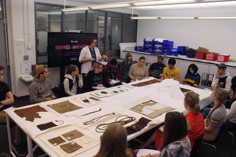 Anne Tiballi teaching a class on visualizing the past
