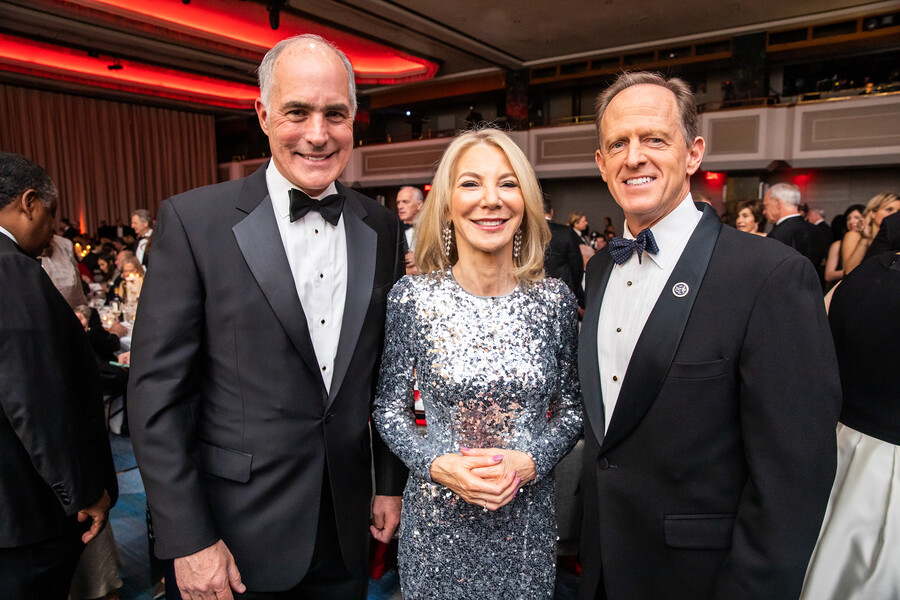 Penn president Amy Gutmann with senators xxxxx at the Pennsylvania Society Awards dinner