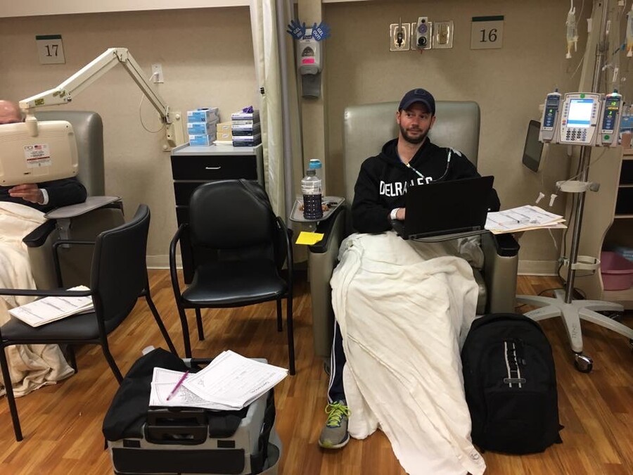 Nick Pifani in a hospital